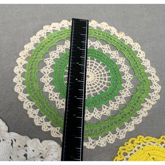 Vintage Hand-Crocheted Lace Doilies Set of 3 - Picture 7 of 9
